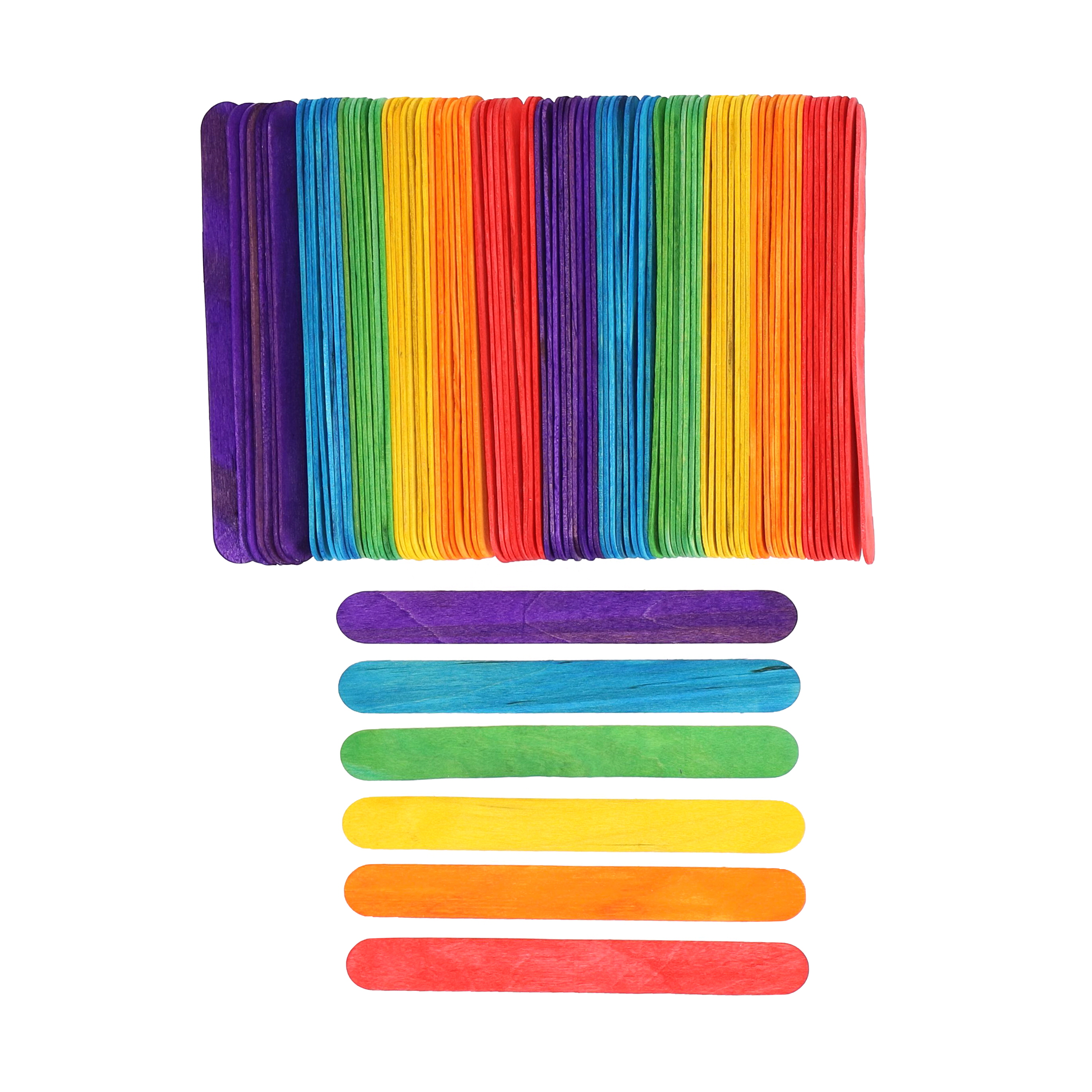 100 Coloured Jumbo Craft Sticks